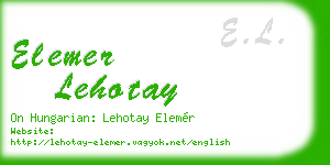 elemer lehotay business card